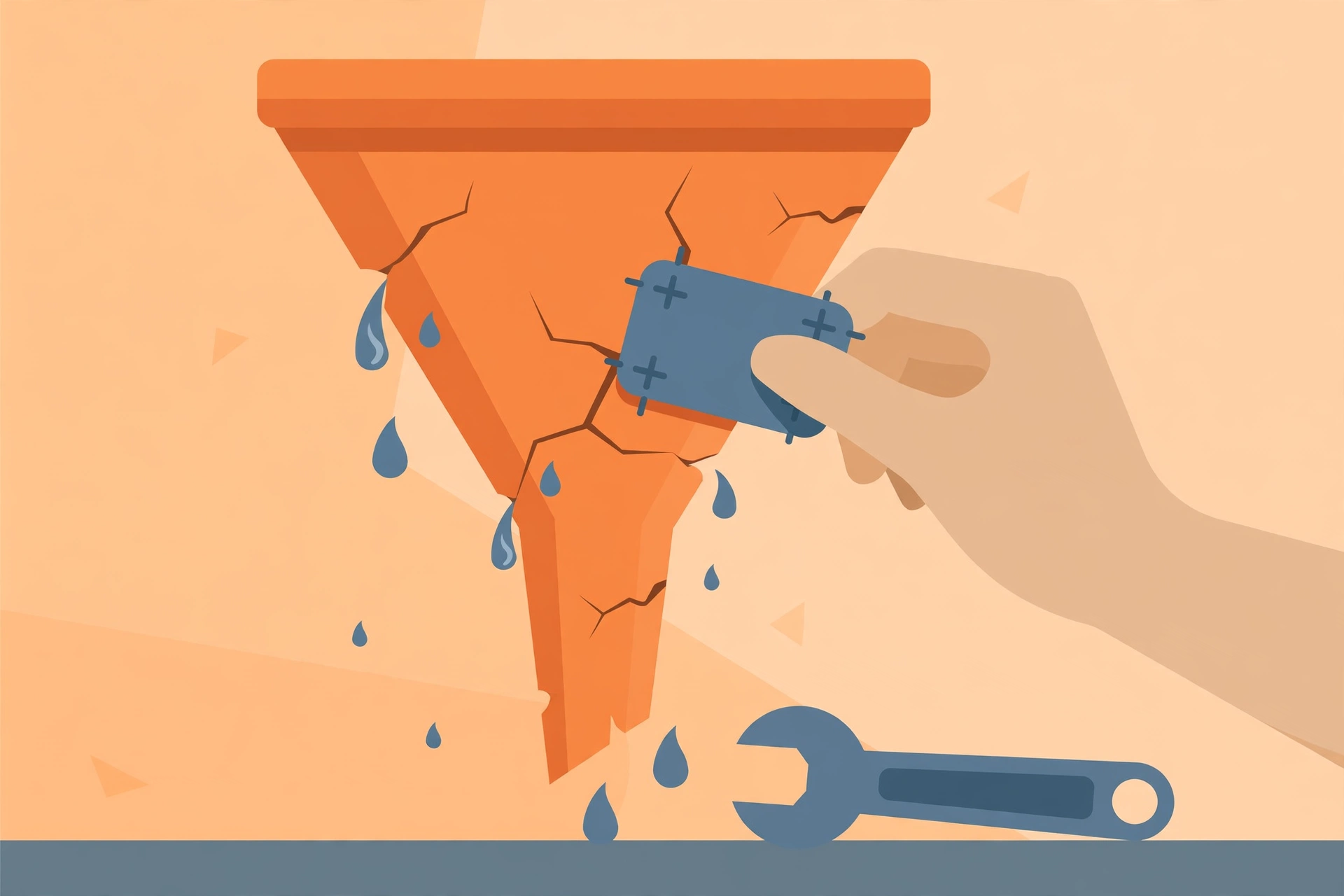 Illustration of fixing leaks in a SaaS marketing funnel